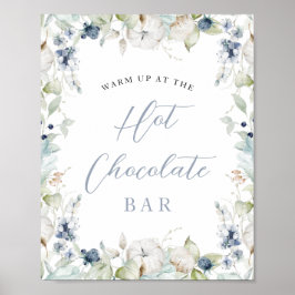 Winter Floral Frame Hot Chocolate Brautparty Poster