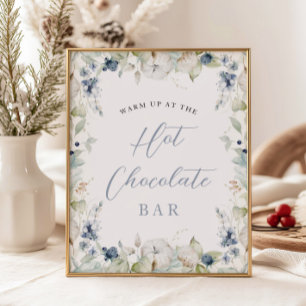 Winter Floral Frame Hot Chocolate Brautparty Poster