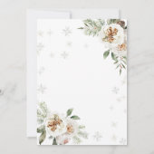 Winter Floral Gender Reveal Baby Shower Einladung (Rückseite)