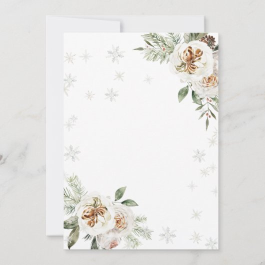 Winter Floral Gender Reveal Baby Shower Einladung (Rückseite)