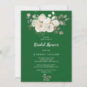 Winter Floral|Green Bridal Dusche Einladung (Vorderseite)