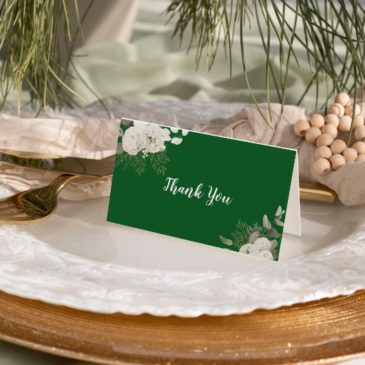 Winter floral | Green Wedding Dankeschön Card Dankeskarte