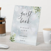 Winter Floral Greenery Gästebuch Sockelschild (In SItu)