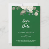 Winter floral | Grüne Hochzeit Datum speichern Save The Date (Vorderseite)
