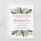 Winter floral | Heiligabend Einladung (Vorderseite)