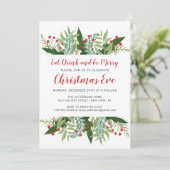 Winter floral | Heiligabend Einladung (Stehend Vorderseite)