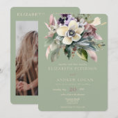 Winter floral | Hochzeit Einladung (Vorne/Hinten)