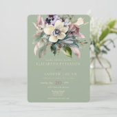 Winter floral | Hochzeit Einladung (Stehend Vorderseite)
