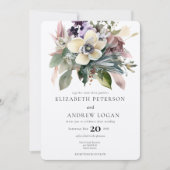 Winter floral | Hochzeit Einladung (Vorderseite)