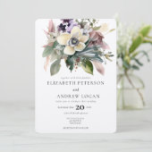 Winter floral | Hochzeit Einladung (Stehend Vorderseite)