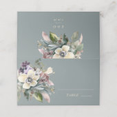 Winter floral | Hochzeit Platzkarte (Außenseite Aufgefaltet)