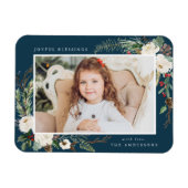 Winter floral | Holiday Foto Magnet (Horizontal)