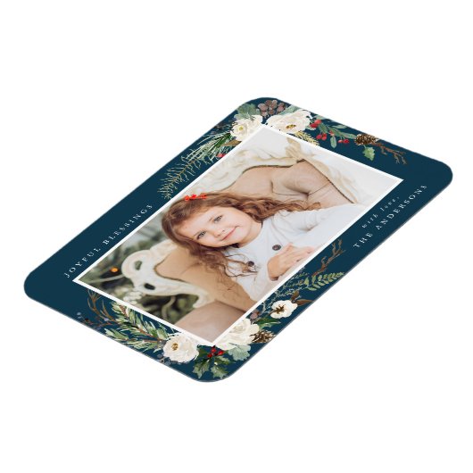 Winter floral | Holiday Foto Magnet (Linke Seite)