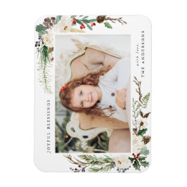 Winter floral | Holiday Foto Magnet