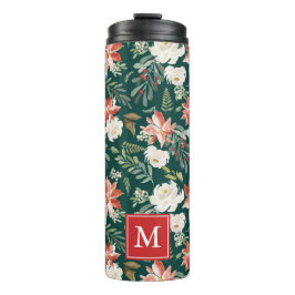 Winter floral | Holiday Monogram Thermosbecher