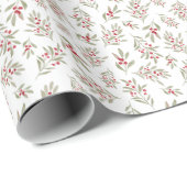 Winter Floral Holiday Wrapping Paper Geschenkpapier (Rolleneckpunkt)
