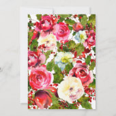 Winter Floral Holly Berry Holiday Brautparty Einladung (Rückseite)