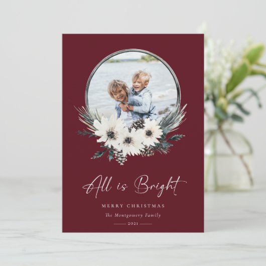 Winter Floral Hoop Wreath Foto (Stehend Vorderseite)