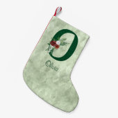 Winter Floral Illustriert Letter O Personalisiert Kleiner Weihnachtsstrumpf (Vorderansicht (hängend))