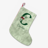 Winter Floral Illustrierter Buchstabe C Personalis Kleiner Weihnachtsstrumpf (Vorderansicht (hängend))
