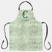 Winter Floral Illustrierter Buchstabe C Personalis Schürze (Vorderseite)