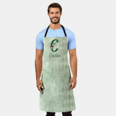 Winter Floral Illustrierter Buchstabe C Personalis Schürze (Getragen)