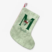 Winter Floral Illustrierter Buchstabe M Personalis Kleiner Weihnachtsstrumpf (Vorderansicht (hängend))