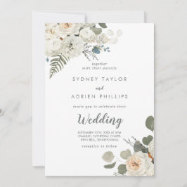 Winter Floral informelle Hochzeitseinladung Einladung