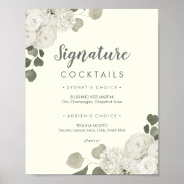 Winter floral | Ivorische Signature Cocktails Zeic Poster