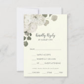 Winter Floral|Ivory Menu Choice Wedding RSVP Card (Vorderseite)
