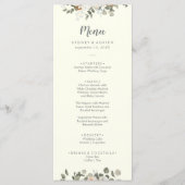 Winter floral | Ivory Wedding Dinner Menu Menükarte (Vorderseite)