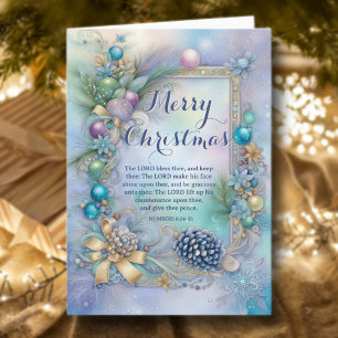 Winter Floral KJV Bible Vers Christliche Weihnacht Feiertagskarte
