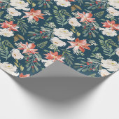 Winter floral | Marine Holiday Geschenkpapier (Ecke)