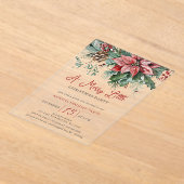 Winter Floral Merry Little Christmas Party Acryleinladungen (Ablage )