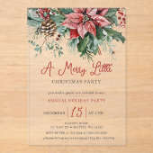 Winter Floral Merry Little Christmas Party Acryleinladungen (Vorderseite)