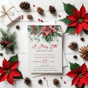 Winter Floral Merry Little Christmas Party Einladung