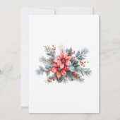 Winter Floral Moderne Weihnachtsfeier Einladung (Rückseite)