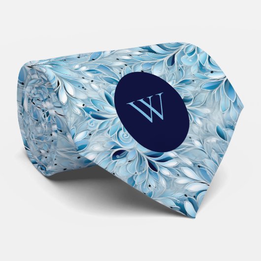 Winter Floral Monogram Krawatte (Gerollt)