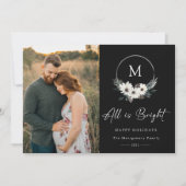 Winter Floral Monogram Wreath Foto (Vorderseite)