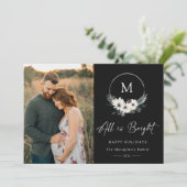 Winter Floral Monogram Wreath Foto (Stehend Vorderseite)