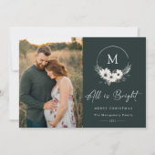 Winter Floral Monogram Wreath Foto (Vorderseite)