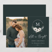 Winter Floral Monogram Wreath Foto (Vorne/Hinten)