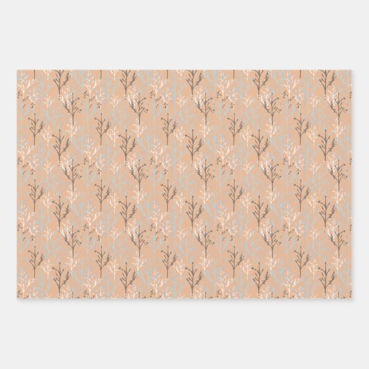 Winter Floral Pattern Geschenkpapier Set (Vorderseite 3)