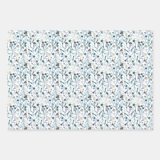 Winter Floral Pattern Geschenkpapier Set (Vorderseite 2)