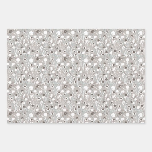 Winter Floral Pattern Geschenkpapier Set (Vorderseite)