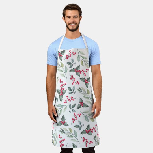 Winter Floral Pattern Schürze (Getragen)