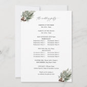 Winter Floral & Pine 2 Hochzeitsfeier Programm (Rückseite)