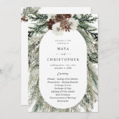 Winter Floral & Pine 2 Hochzeitsfeier Programm (Vorne/Hinten)