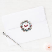 Winter Floral Pine Cones Wreath Runder Aufkleber (Umschlag)