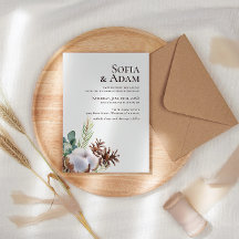 Winter Floral Poinsettia Wasserfarbenhochzeit